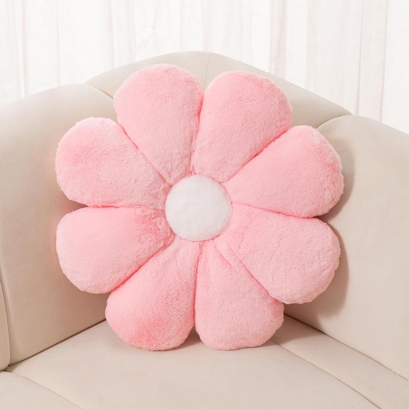 TikTok Shop Pink Throw Pillows Flower Pillow Pink Decorative Throw Pillows Light Pink Throw Pillows Floor Pillows Floor Cushions for Reading and Room Decorations 45 CM 17.7 Inch Pink