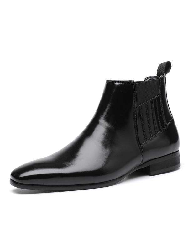 Men's Business Style Solid Color Chelsea Boots, Fashionable PU Leather Ankle Boots for Daily Wear, Casual Trendy Shoes for Party, Daily Clothing Decor 1