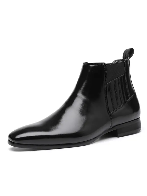 Men's Business Style Solid Color Chelsea Boots, Fashionable PU Leather Ankle Boots for Daily Wear, Casual Trendy Shoes for Party, Daily Clothing Decor 1