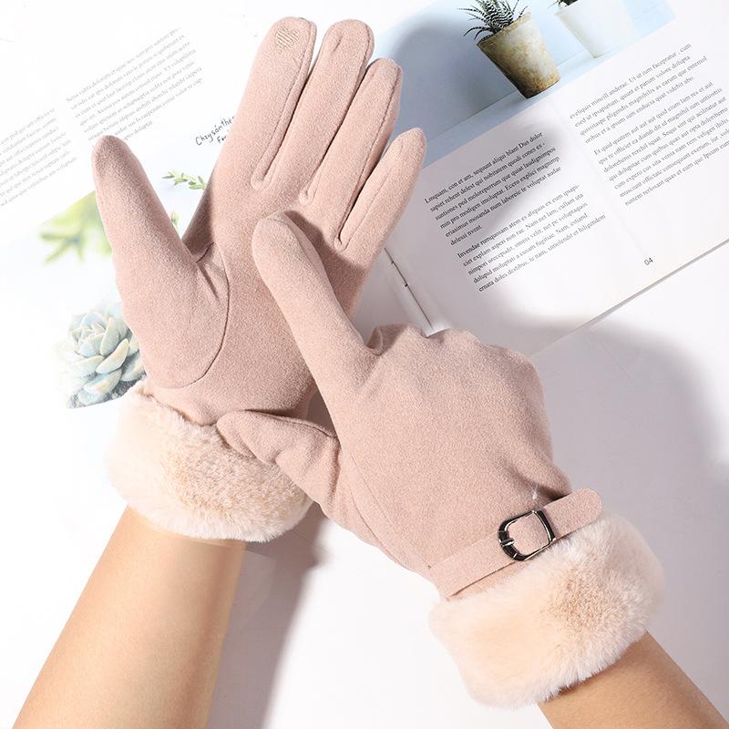 Găng Tay Dạ Nỉ Lót Lông Cực Ấm Áp Cho Cả Nam Và Nữ Mùa Đông Cảm Ứng Điện Thoại Đa Dạng Mẫu Mã
