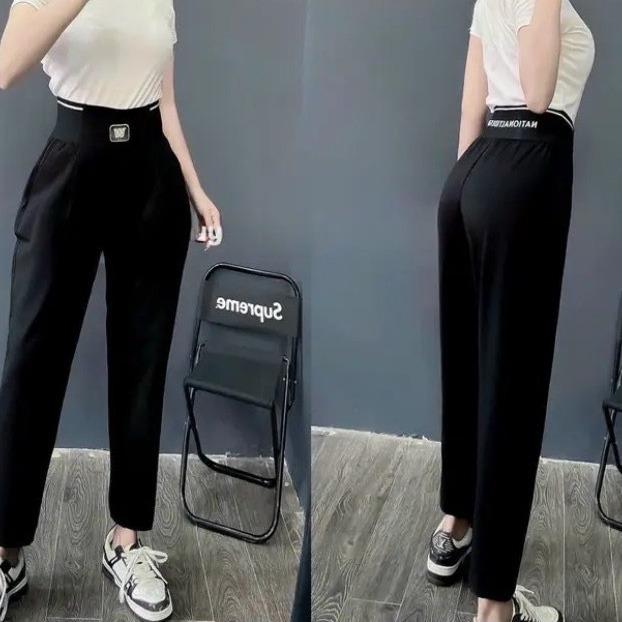 Quần Baggy Umi hàn co giãn Gen bụng Đai W tráng gương,Cạp 10p ôm gọn vòng 2