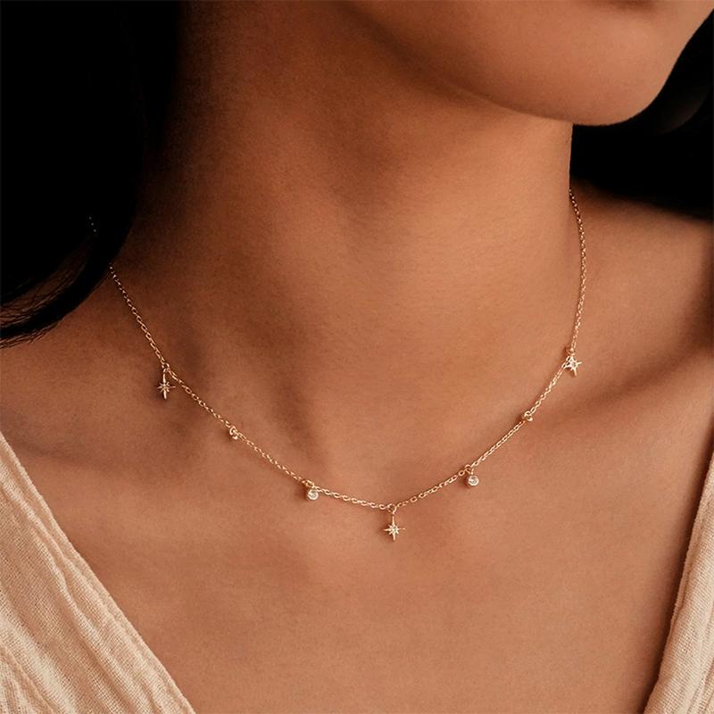 Product Introduction of AIDE 925 Sterling Silver Stacking Choker Chain Women Dainty Flower Zircon Necklace Geometry Korean Clavicle Neck Jewelry Gifts 28