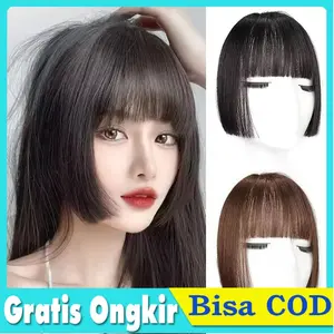 Poni Princess Cut Cosplay Rambut Realistis Lucu Potongan Wig Sejajar Tiga Potong Wanita Dicelup Wig Patch Nyaman Bernapas Gesper Jaring Dalam Palsu Poni Wig