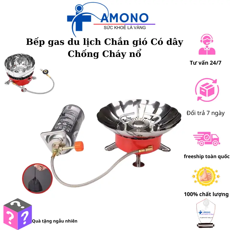 Bếp Gas Mini Chống Gió Có Dây, Chống Cháy Nổ - Gấp Gọn Tiện Dụng Mang Đi Dã Ngoại, Du Lịch 0