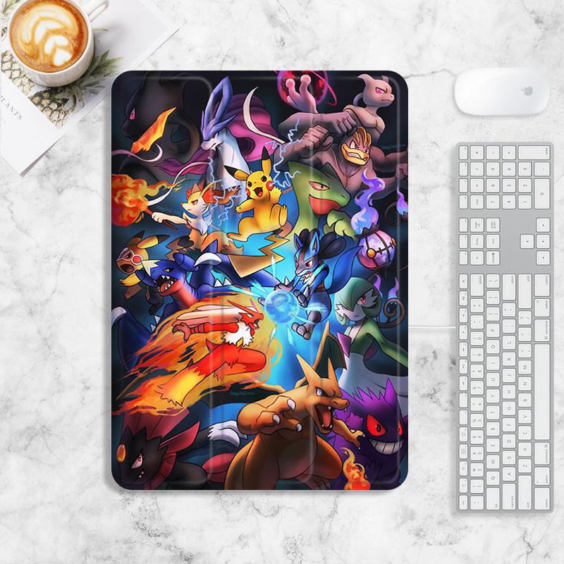 Vỏ Pikachu, Tương thích với iPad Pro11, 2022 / 2024, Pro12.9, Pro13, iPad Air4 / 5/6, 10.2 Gen7 / 8 / 9, mini6, 10.9 Gen10, Vỏ máy tính cá nhân kỹ thuật số 5