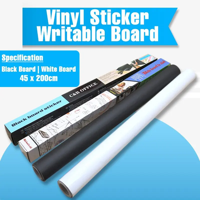 45x100cm/45x200cm Vinyl Whiteboard and Blackboard Sticker - Ideal for Office and Home Use