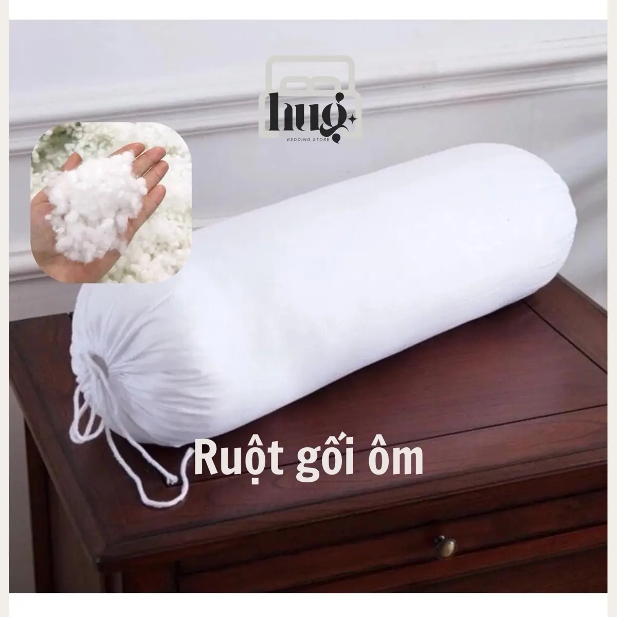 Ruột gối ôm bông gòn trắng cao cấp - 35x100cm