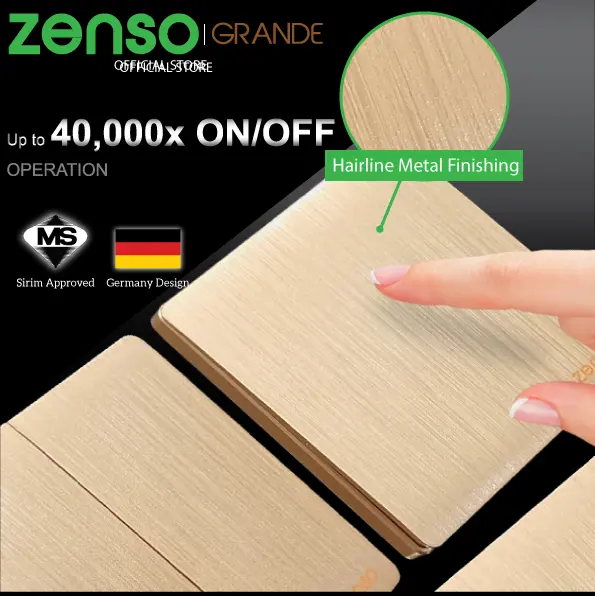 [SIRIM APPROVED]ZENSO Switch - Grande Gold Series Switches & Sockets # ...