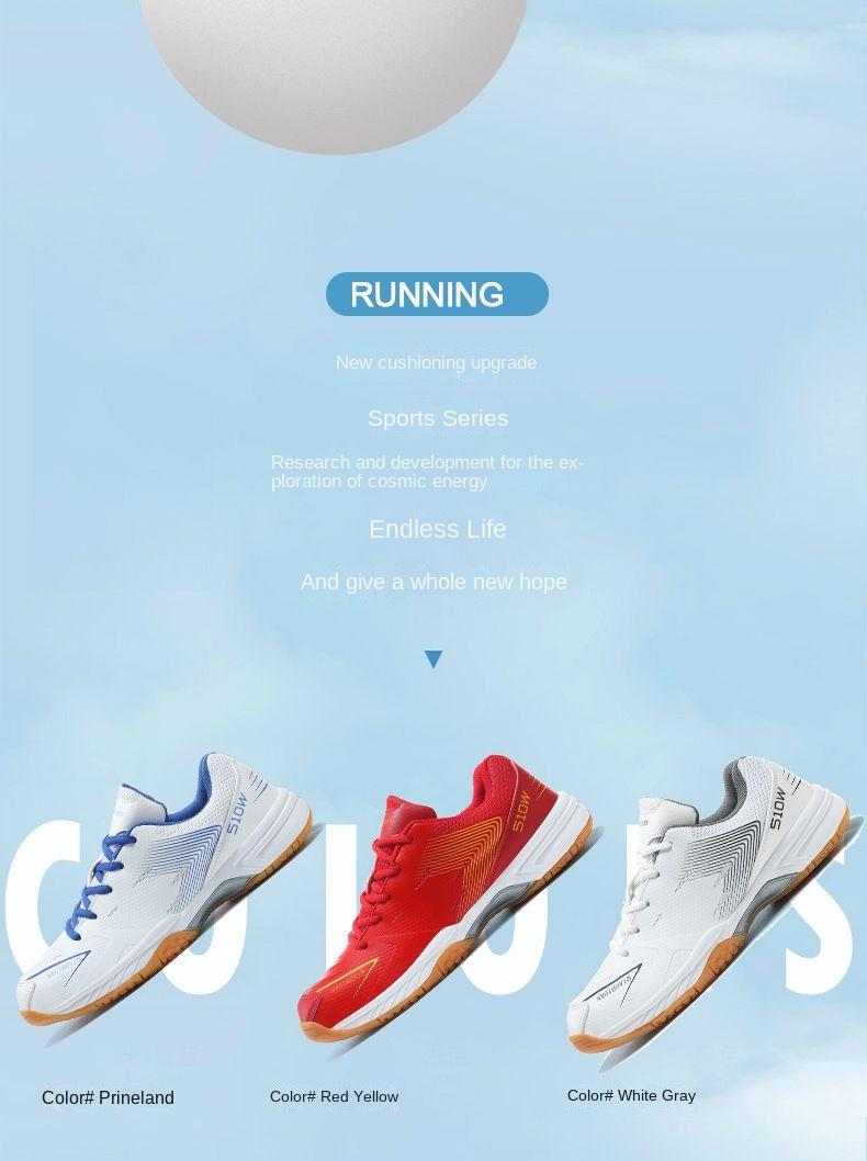 Product Introduction of New Men's and Women's Table Tennis Ball Shoes Tendon Bottom Breathable Casual Badminton Sneaker Non-Slip Wear-Resistant Couples Running Shoes sepatu  basket Professional Anti-Slip Badminton Shoes 3