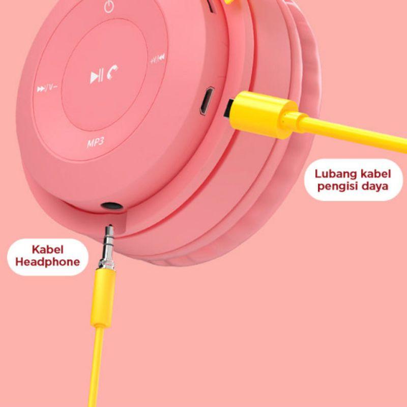 Headset Bluetooth Bando Macaron Y08 Headphone Super Bass Stereo Macaron Wireless earphones headphones 6