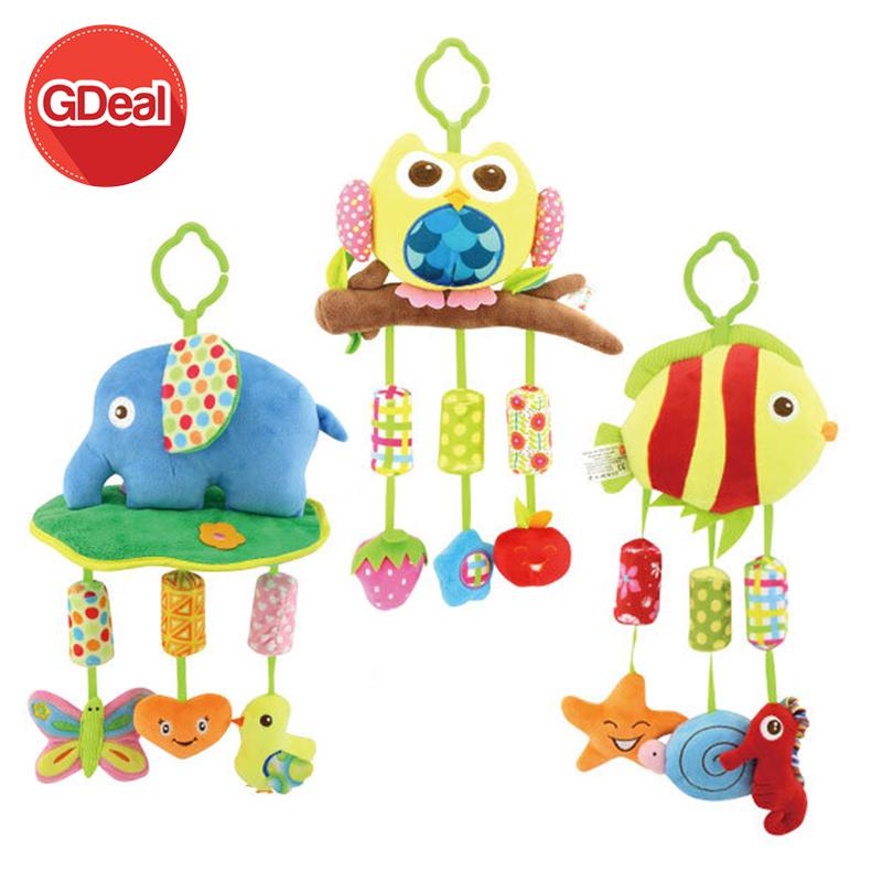 GDeal Newborn Baby Bed Crib Wind Chime Safe Rattles Kids Stroller Play Cute Mobile Hanging Soft Rattle Cartoon Toy For Babies Sensory Toys
