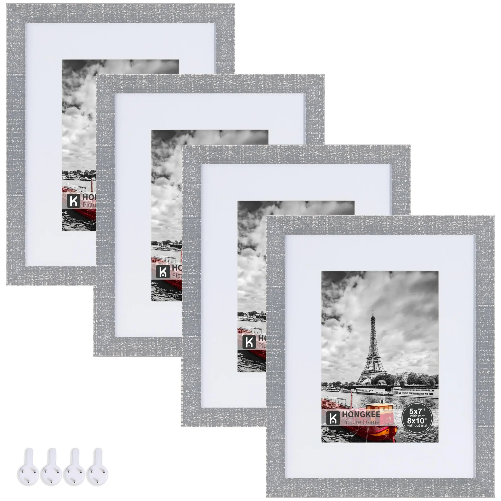 Wooden Photo Frame, 4 Counts/set Modern Simple  Photo Frame, Wall Hanging Photo Display Frame for Home Dormitory School Office Decor