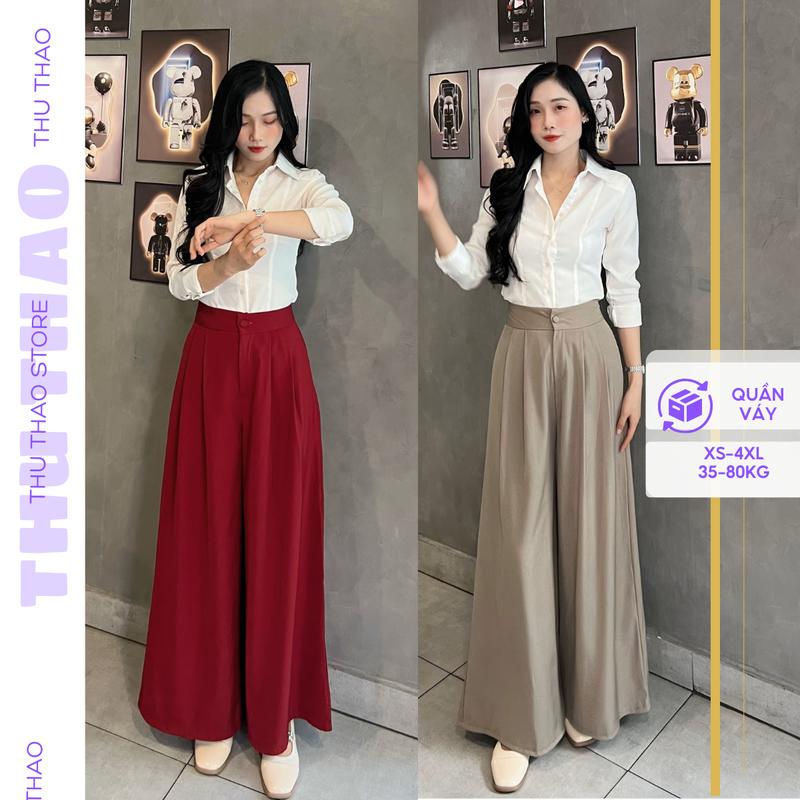 Quần tây ống váy big size độc lạ ống siêu rộng màu mơi về pastel xinh sang xịn, mặc đi làm, đi học.