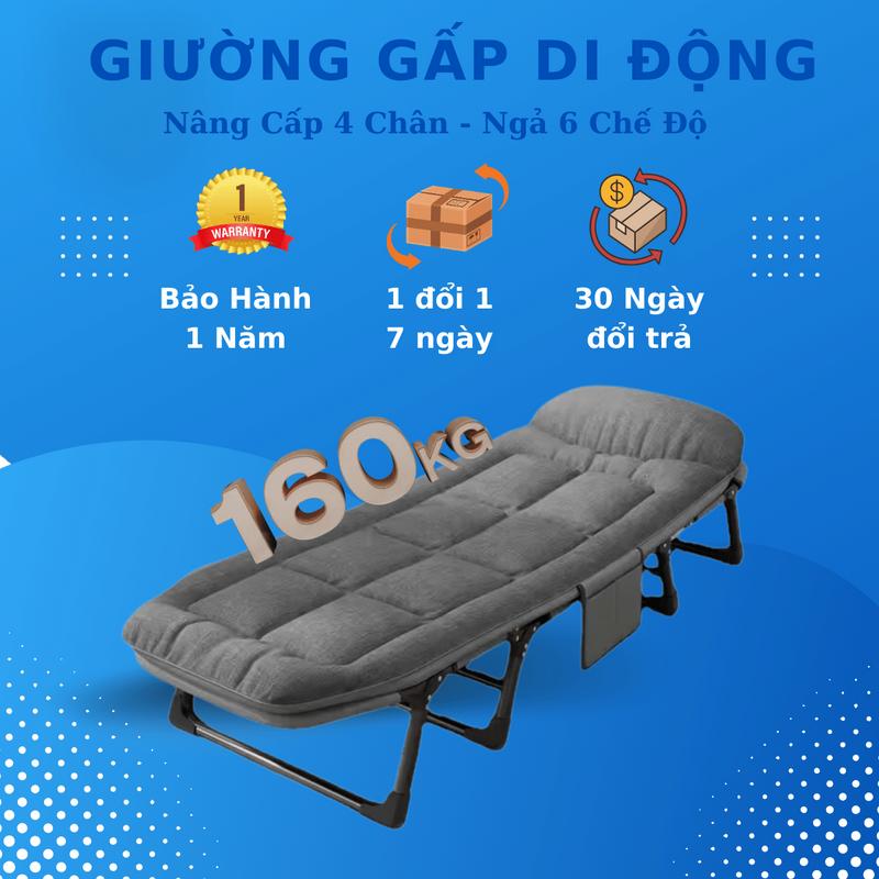 DEAL LIVE Miễn Ship Giường Ngủ Văn Phòng Gấp Gọn Giường Xếp Thông Minh Giường Ngủ Trưa Khung Thép Sơn Tĩnh Điện Chịu Lực Tốt giườngngủ