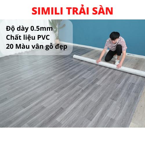 Simili lót sàn vân gỗ, miếng thảm nhựa trải sàn giả gỗ pvc nhám (đặt nhiều cắt liền thành 1 cuộn)
