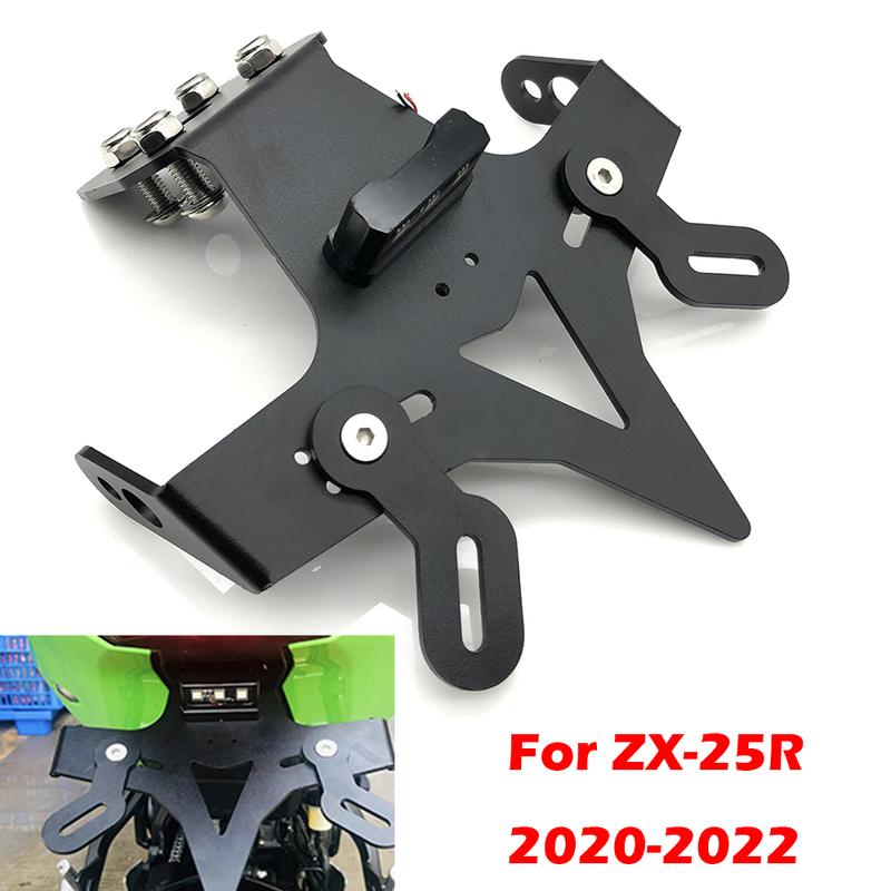 Product Introduction of Motorcycle With LED Light License Plate Holder Tail Tidy For Kawasaki Ninja ZX-25R ZX25R 2020 2021 2022 Accessories 6