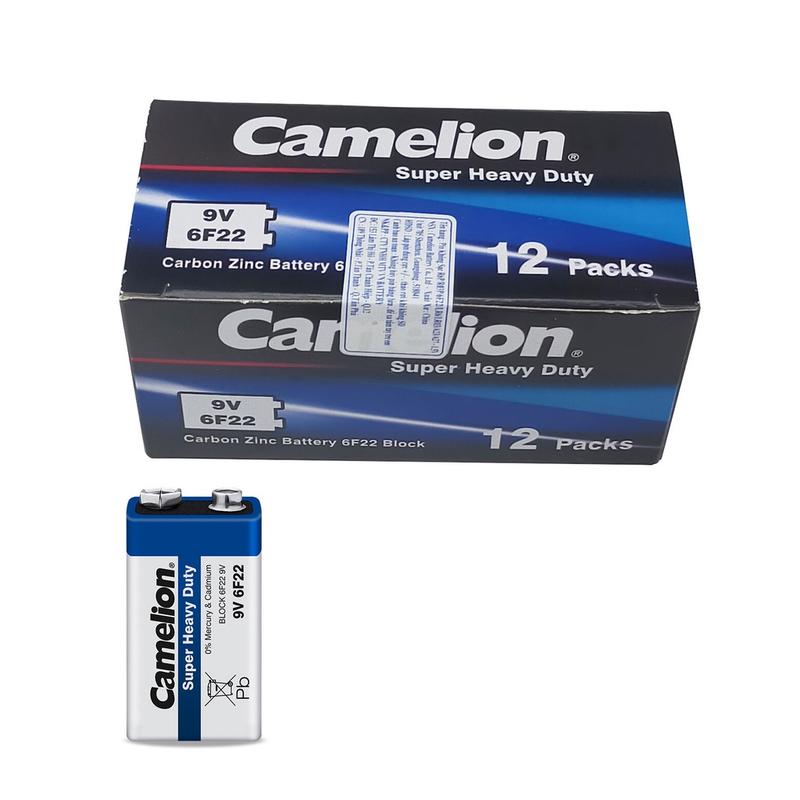 {Hàng chính hãng] Hộp 12 Viên Pin Vuông 9V Camelion 6F22 Battery
