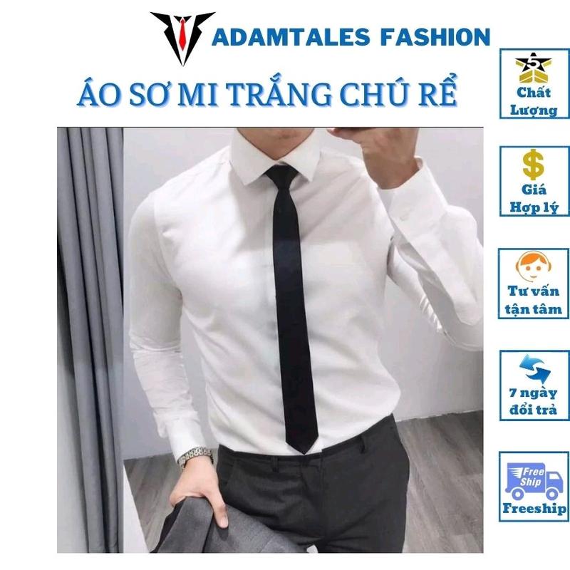 [Hàng VNXK]Áo sơ mi trắng dài tay công sở ATF-003 để mặc công sở hoặc chú Rể form slim fit ôm dáng kiểu thời trang Hàn Quốc cho giới trẻ, chất cotton lụa cao cấp chống nhăn. 1