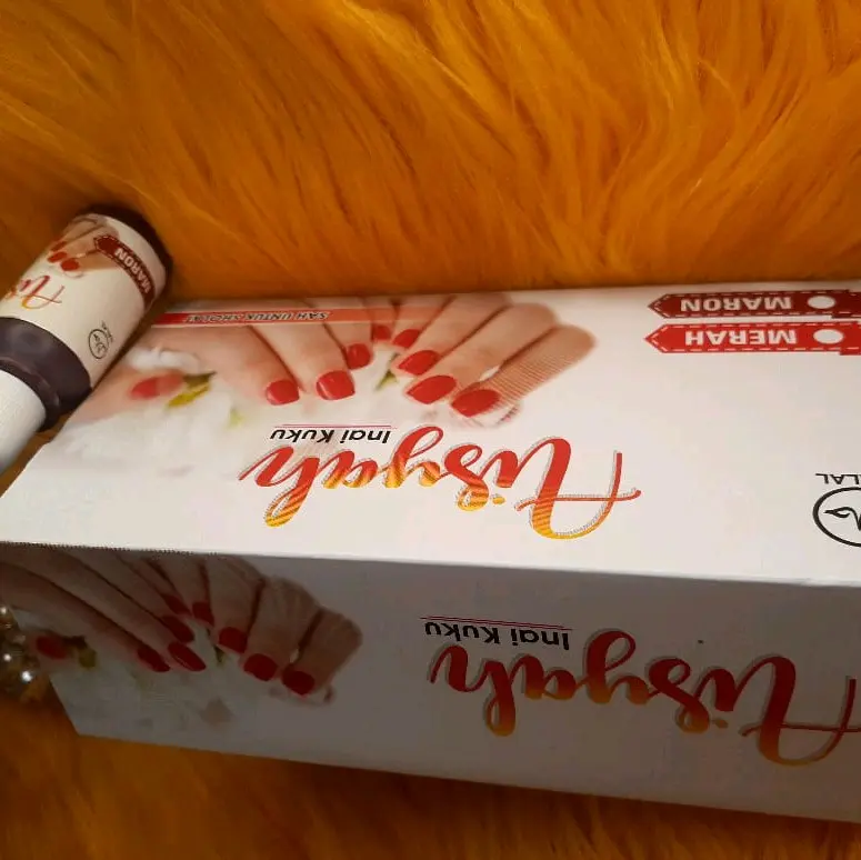 Inai Kuku Aisyah 1 box/12pcs Maroon dan Merah 3