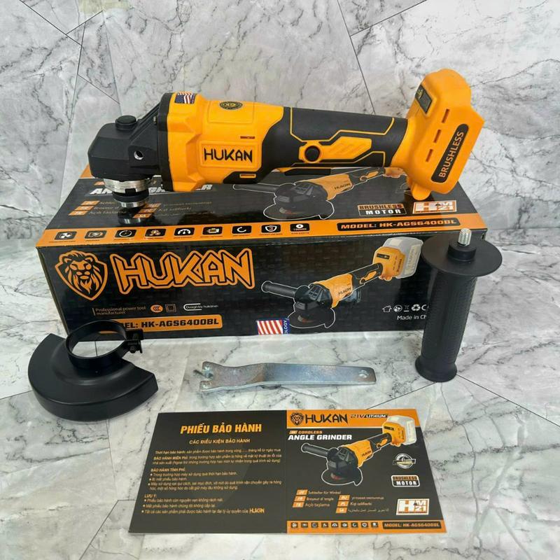 Máy cắt mài pin HUKAN AGS6400BL động cơ không chổi than mạch 3 tốc độ