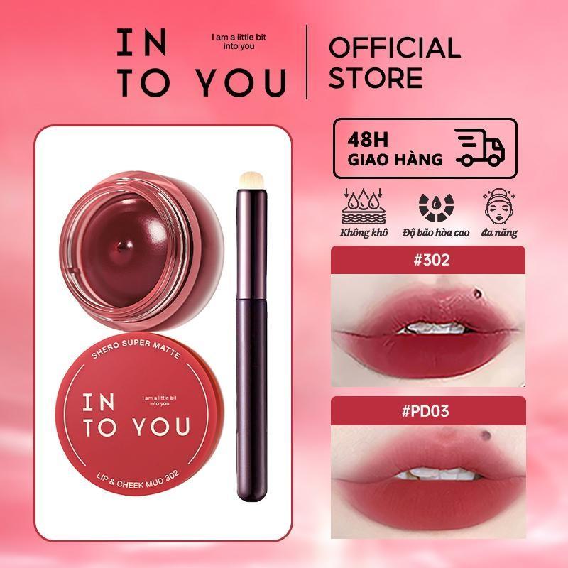Son Bùn Dạng Hũ lNTO YOU 5g Kết Cấu Lì Cho Khuôn Mặt, Hộp Sứ Chất Lượng Cao, Son Môi