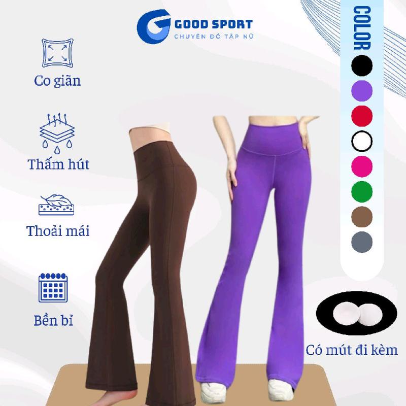 Quần tập yoga ông loe gen bụng cao nữ Legging Cạp Cao