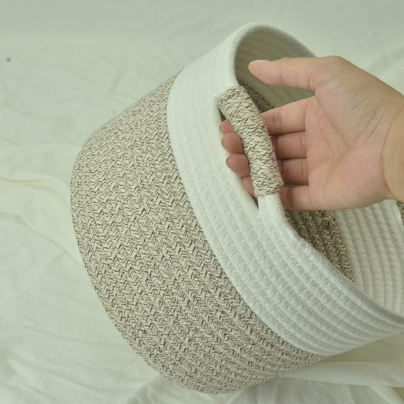 Product Introduction of New Modern Minimalist Style Storage Basket Cotton Rope Storage Basket for Toys, Snacks, Household Items, and Dirty Clothes 14