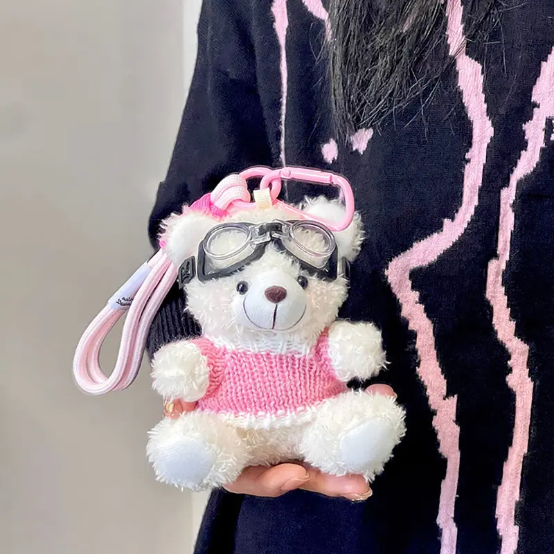 Dây Chuyền Chìa Khóa Búp Bê Gấu, Búp Bê Nhồi Bông Gấu Hồng Dễ Thương, Mặt Dây Chuyền Túi Cặp Đôi, Quyến Rũ Quà Tặng Sáng Tạo, Dây Chuyền Chìa Khóa Móc Khoá Móc Khóa Nữ Móc Chìa Khoá Cua Women 2