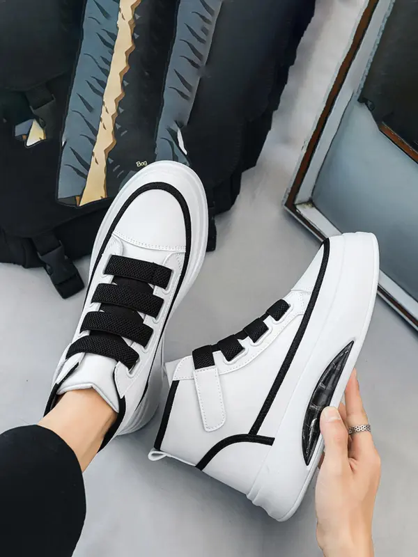 Men's Fashion Casual Low Top Sneakers with Velcro Design, 1 Pair Lightweight Breathable Comfortable Sports Running Shoes for Daily Wear, Perfect for Students and Outdoor Sports 5