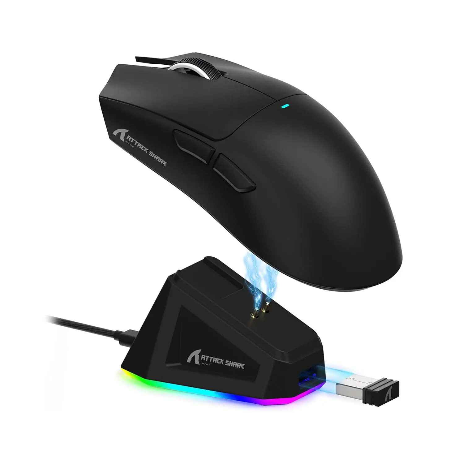 Attack Shark X11 X3 Mouse Lightweight PAW3311 E-sports Game Three-mode Wireless Bluetooth Mouse Charging RGB Base