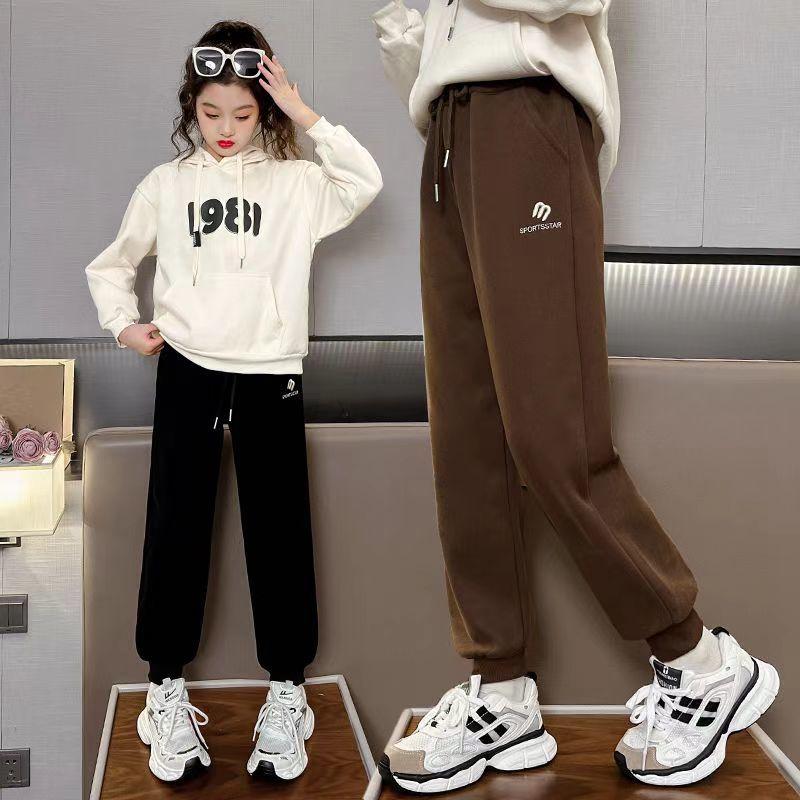 Quần Dài Lót Lông Cừu Cho Bé Gái Mùa Thu Và Mùa Đông Hàng Mới Về 2024 Quần Nỉ Lót Lông Cừu Một Lớp Dành Cho Trẻ Em Và Phụ Nữ Trung Niên Quần Thể Thao Quần Thường Ngày