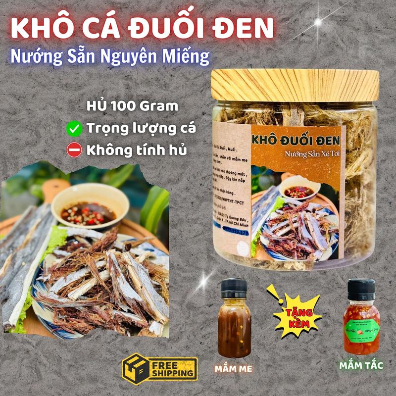 KHÔ CÁ ĐUỐI ĐEN ĂN LIỀN (100Gram) NƯỚNG SẴN NGUYÊN MIẾNG - TẶNG MẮM ME hoặc MẮM TẮC - KHÔ ĐUỐI ĐEN THỊT NGỌT DAI THƠM NƯỚNG SẴN ĂN LIỀN - VỰA KHÔ NHÀ GÀ FOOD