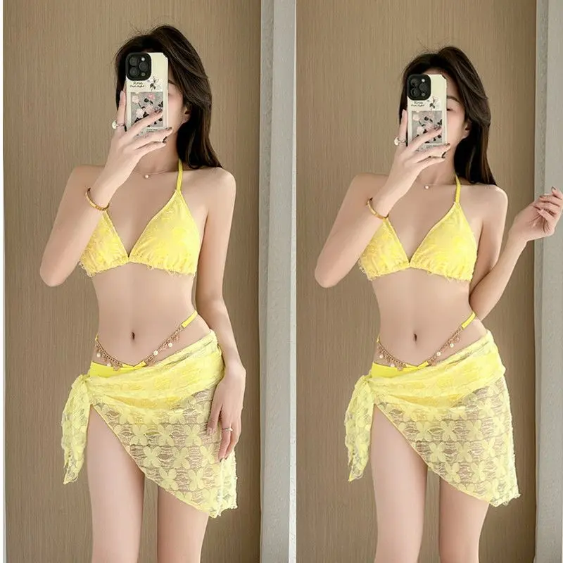 Áo Tắm Nữ, Bộ Hai Mảnh Và Ba Mảnh, Phong Cách Bikini, Bộ Sưu Tập 2025, Ngọt Ngào Và Gợi Cảm, Thích Hợp Cho Ngực Nhỏ Cổ Tích Dễ Thương Và Gợi Cảm, Đồ Bơi Bó Sát, Bán Chạy