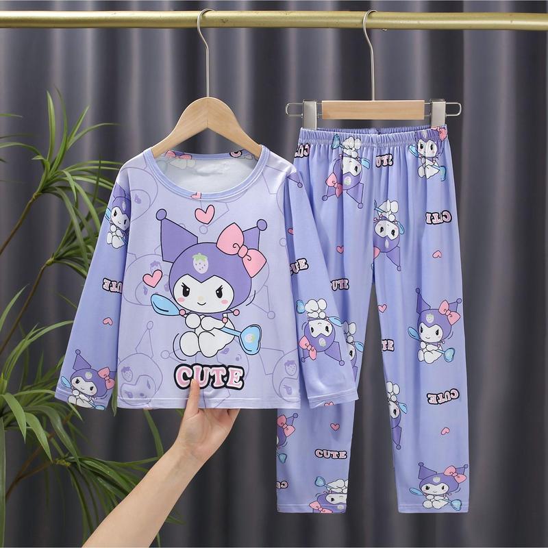 Bộ Đồ Mặc Nhà Trẻ Em, Phong Cách Hàn Quốc, Dành Cho Bé Gái Và Bé Trai, Bộ Dài Tay, Mỏng Và Dễ Thương, Thích Hợp Cho Mùa Hè, Bộ Đồ Điều Hòa Không Khí, Hàng Mới Về 5