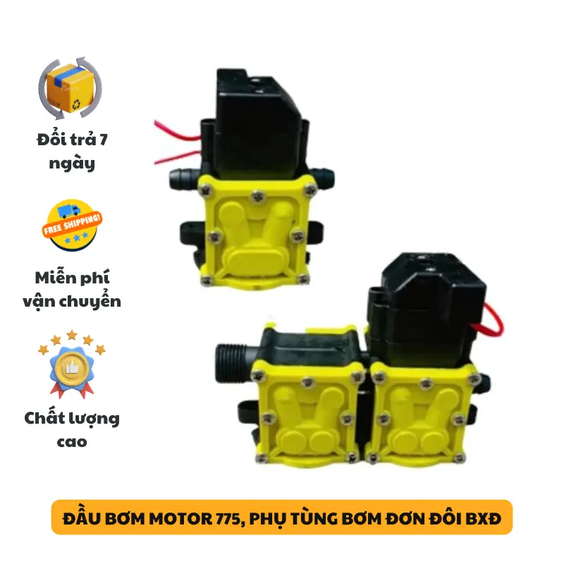 Đầu bơm đơn và đôi cho máy bơm mini rửa xe/phun sương 12V- motor 775