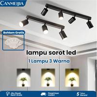 Gambar CANMEIJIA Lampu Sorot LED Spotlight Plafon 3 Warna Bohlam Yang Dapat Diganti untuk Toko Rumah - Hitam-3 Heads, 3 Warna dari CANMEIJIA official store Kab. Tangerang 1 Tokopedia