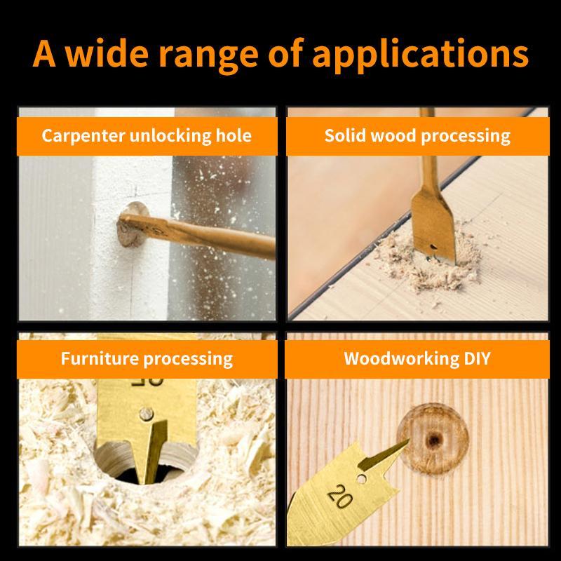 Woodworking Drill Bit Set, High Carbon Steel R Slot Hex Shank Drill Bit with Extension Rod, Professional Hand Tool for Woodworking 8
