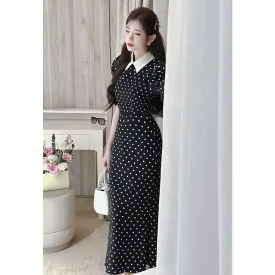 ĐẦM CHẤM BI ĐUÔI CÁ SANG TRỌNG - DDD9037 váy 0
