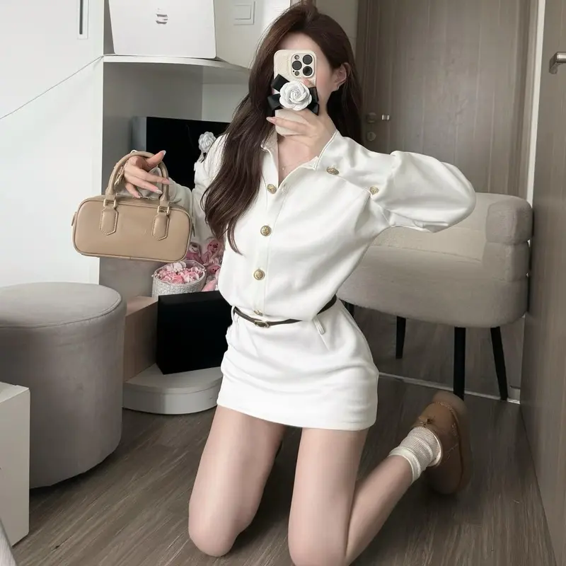 Váy đầm sơ mi CHẤT DA LỘN