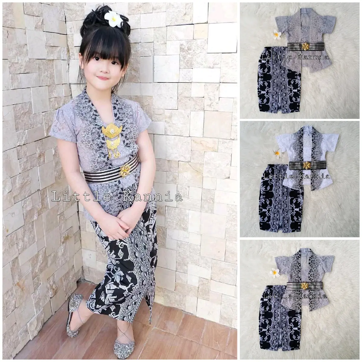 SET KEBAYA ANAK KARTINI WARNA SILVER LK030