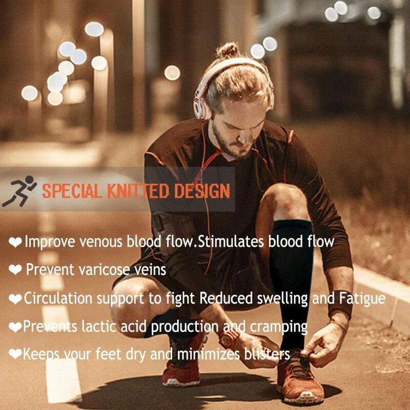 Product Introduction of 3 Pairs Compression Socks Men Women  for Flight Travel Maternity Pregnancy Running Marathon Socks 5
