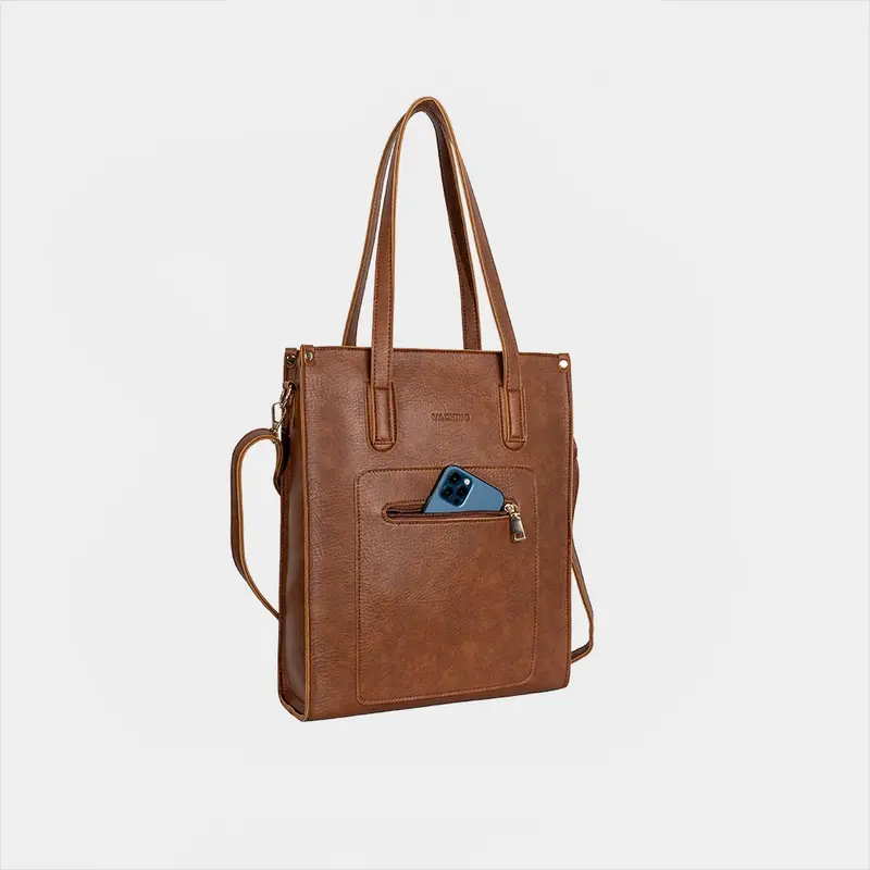 Túi Xách Da Nữ Công Sở VACHINO kiểu dáng dọc TX010 đựng vừa laptop, giấy A4 Bag Tote Chữ Nhật Hình Chữ Nhật 2