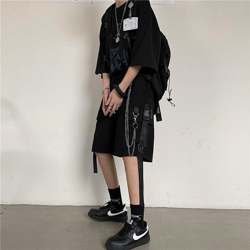 Product Introduction of Summer Cargo Shorts for Men and Women, Loose Fit, Korean Style, Ins High Street Trendy Chain Casual Straight Five-Point Shorts 13