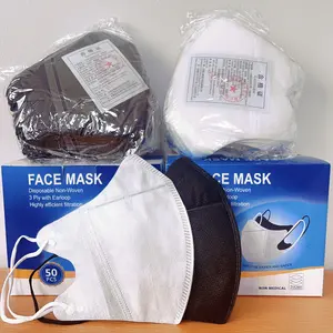 [cod]murah Masker Duckbill 3Ply Facemask Isi 50 Pcs Hitam Putih Ada sebuah kotak Anak Karet