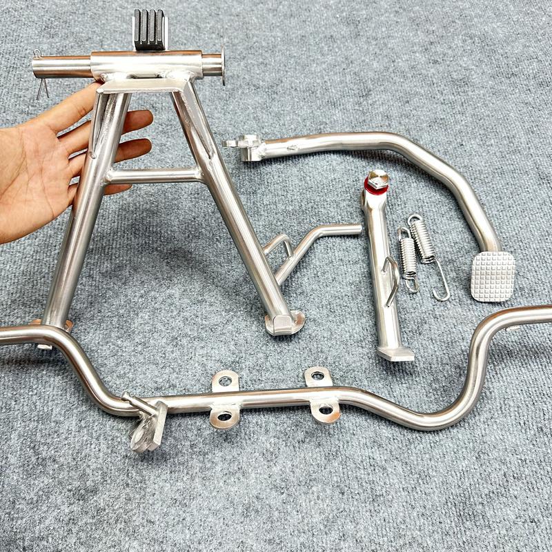 Combo 4 Món Dàn Chân Inox304 Hàng Cao Cấp Đầy Đủ Phụ Kiện Chống Đứng Chống Nghiêng Gác Máy Cần Đạp Thắng Phụ Tùng cần số sym gắn wave xemay dàn chân dream inox