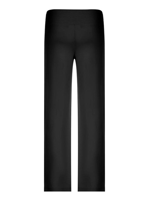 Women's Solid Drawstring Waist Straight Leg Pants, Casual Drop Waist Trousers for Spring & Fall, Ladies Bottoms for Daily Wear 1