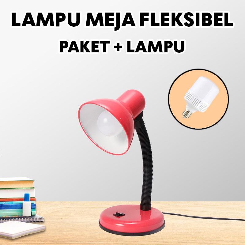 Lampu Belajar Jepit / Lampu Kerja / Meja Leher Flexibel Fitting E27 COD Free Ongkir 0
