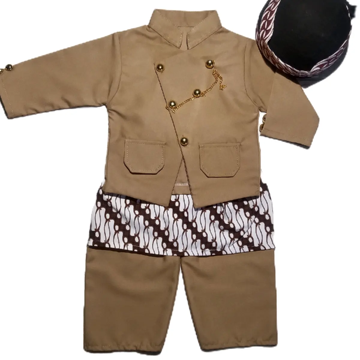 BISA COD!!!Realpict/ free blangkon/Beskap melayu anak dan bayi umur 0 bln - 10 thn/ beskap anak warna coklat susu// baju surjan / baju pitonan/beskap murah/beskap lucu