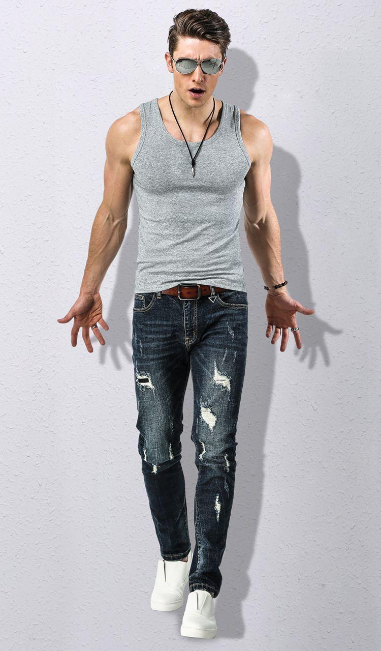 Product Introduction of 2025] Men's Vest Pure Cotton Breathable Sports Summer Slim Fit Sleeveless Solid Color Fashion Tank Top for Men 14