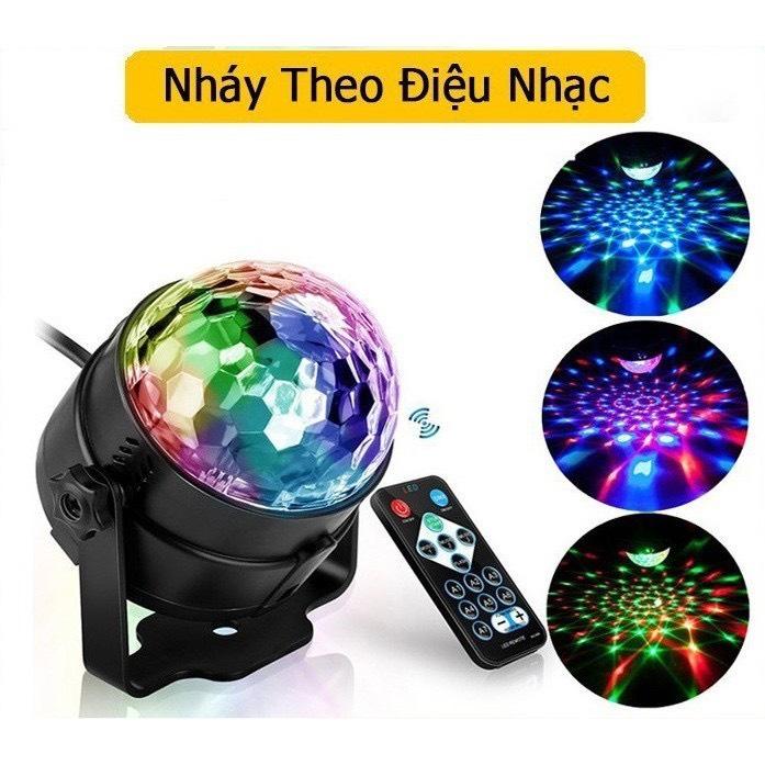 Đèn Led Xoay Trang Trí 7 Màu Cảm Ứng Xoay Theo Nhạc Có remote 0